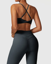 Blue Grey Stylish Women's Cross Back Bra