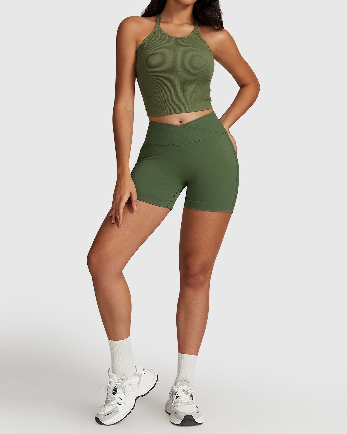 Women's Comfortable Athletic Shorts and Tank Top Set