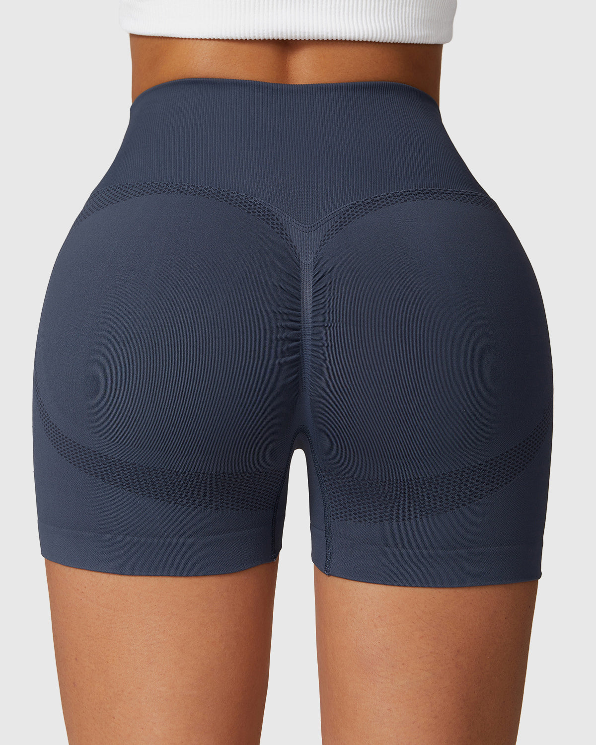 Women's High-Waisted Gym Shorts in Emblem Blue