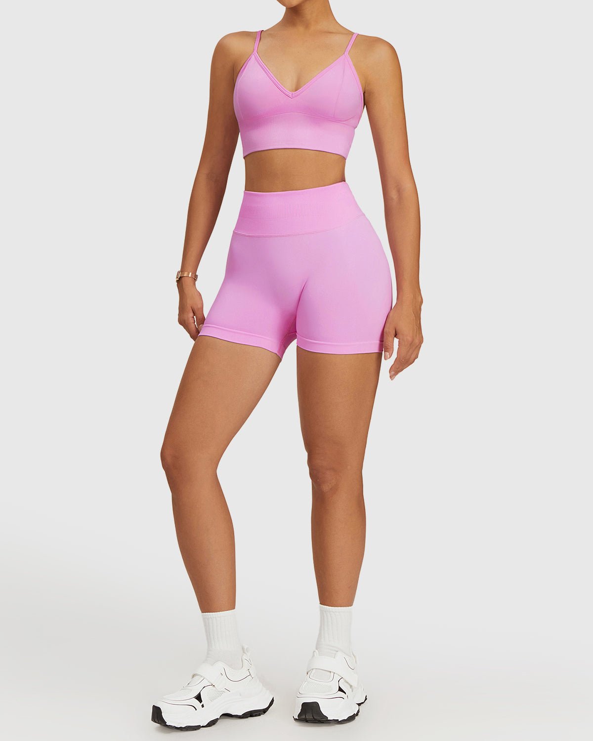 Strappy Sports Bra For Yoga And Fitness - Seamless Set