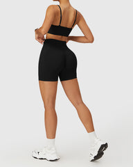 Women's Strappy Bra with High-Waisted Shorts