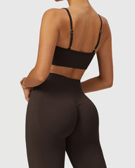 Brown Women's High-Support Workout Bra