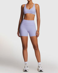 Stylish Women's Yoga Shorts in Purple