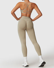 Women's Strappy Bra with High-Waisted Leggings