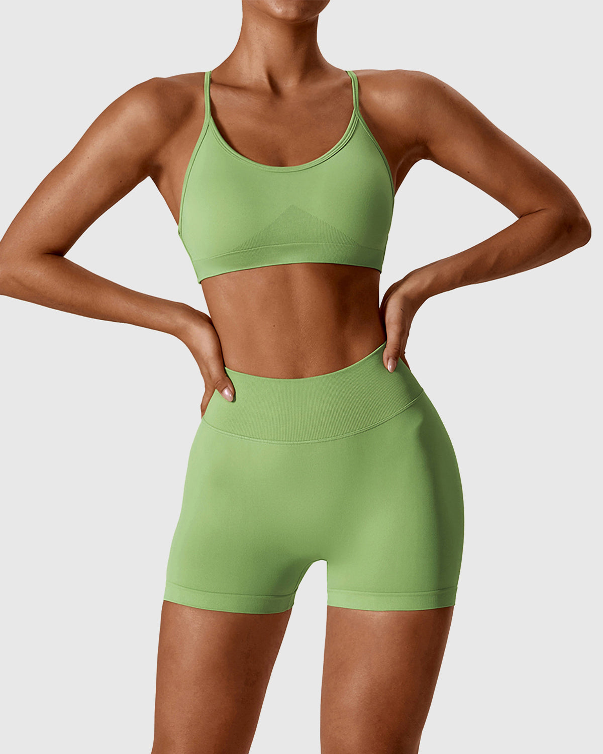 Scoop Neck Bra & High Waist Shorts